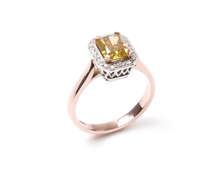 Fancy Yellow Diamond engagement ring